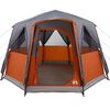 vidaXL Cabin Tent with Roof Grey and Orange 320 x 320 x 203 cm