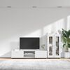 vidaXL TV Cabinet Set with Drawer FLORIN White Engineered Wood