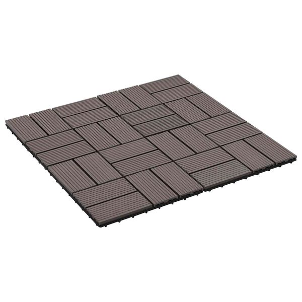 vidaXL Decking Tile 11 pcs Dark Brown 30 x 30 cm WPC