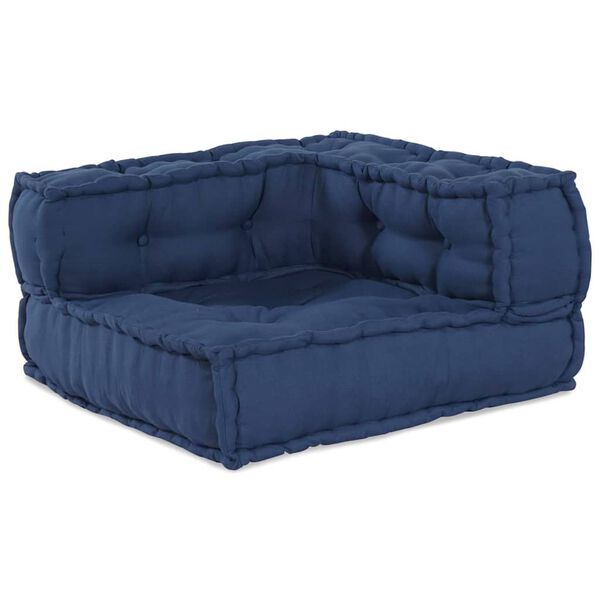 vidaXL Modular Sofa 3 pcs Indigo Fabric