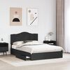 vidaXL Storage Bed with Headboard Black 140 x 190 cm Engineered Wood
