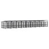 vidaXL Outdoor Dog Kennel with Roof Steel 16,89 m&sup2;