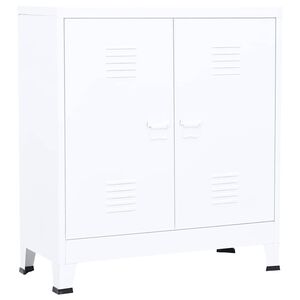 vidaXL Industrial Storage Chest White Steel