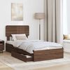 vidaXL Storage Bed with Drawer Brown Oak 100 x 200 cm Engineered Wood