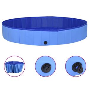 vidaXL Foldable Dog Swimming Pool Blue 300x40 cm PVC