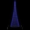 vidaXL LED Christmas Tree with Stand Blue 138.5 x 138.5 x 399 cm Metal