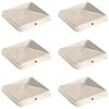 vidaXL Pyramid Fence Post Caps 6 pcs Stainless Steel 101x101 mm