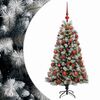 vidaXL Artificial Hinged Christmas Tree with Baubles 120 cm 150 LEDs