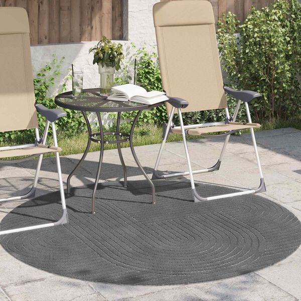 vidaXL Area Rugs Round HUARTE Anthracite &Oslash; 120 CM Polyester