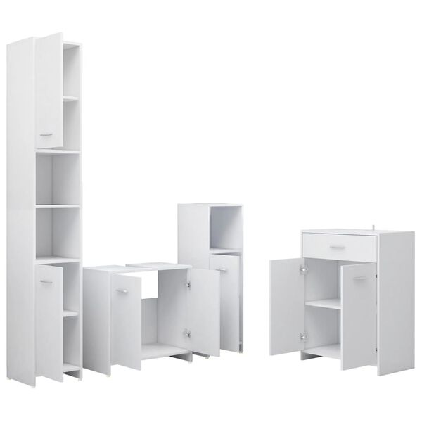 vidaXL 4 Piece Bathroom Furniture Set White