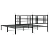 vidaXL Metal Bed Frame without Mattress with Headboard Black 183x213cm