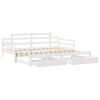 vidaXL Daybed with Trundle and Drawers without Mattress White 90x200 cm