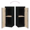 vidaXL Wall Cabinet Black 30x30x80 cm Solid Wood Pine