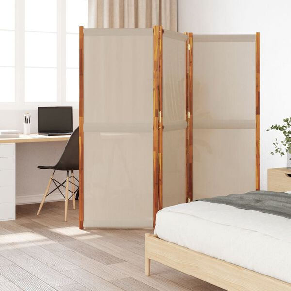 vidaXL 3-Panel Room Divider Taupe 210x180 cm