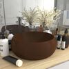 vidaXL Luxury Wash Basin Round Matt Dark Brown 40x15 cm Ceramic