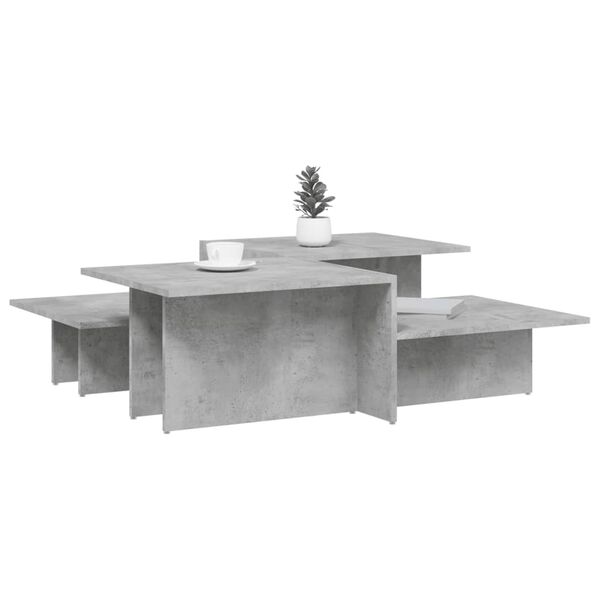 vidaXL Coffee Tables 2 pcs Concrete Grey Engineered Wood