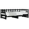 vidaXL Pull-out Day Bed without Mattress Black 2x(80x200) cm Solid Wood