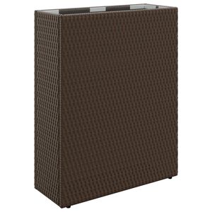 vidaXL Tall Planter Brown 55 x 22 x 70 cm Poly Rattan