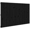 vidaXL Wall Headboard Black 185x3x110 cm Solid Wood Pine