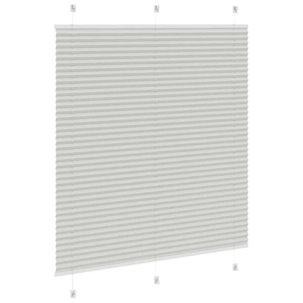 vidaXL Pleated Blind Light Grey 120x100 cm Fabric Width 119.4 cm Polyester