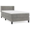 vidaXL Box Spring Bed with Mattress Light Grey 90x190 cm Velvet