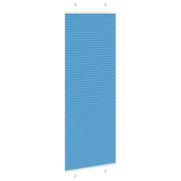 vidaXL Pleated Blind Blue 80x200 cm Fabric Width 79.4 cm Polyester