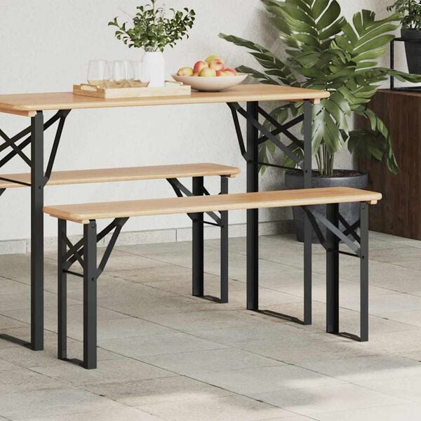 vidaXL Beer Bench Legs Black Powder-Coated Steel