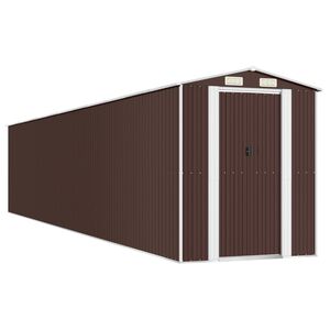 vidaXL Garden Shed Dark Brown 192x1021x223 cm Galvanised Steel