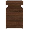 vidaXL Bedside Cabinet with LED Lights Brown Oak 35x39x55 cm