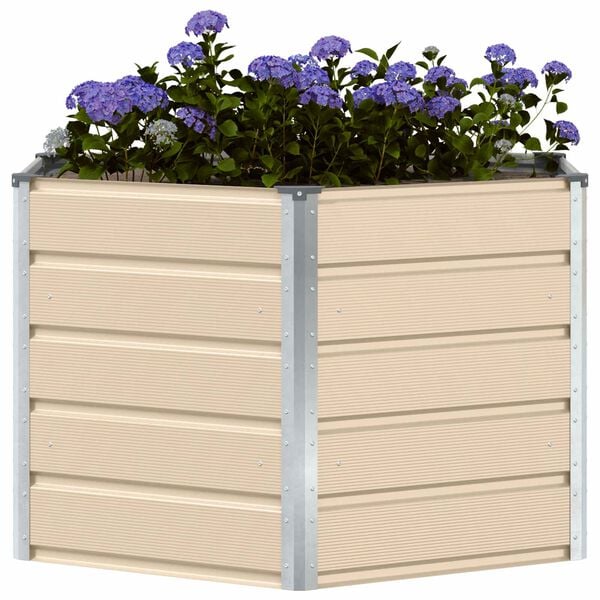 vidaXL Planter Ivory 129 x 129 x75 cm Steel