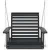 vidaXL Garden Swing Chair with Metal Chains Black Solid Wood Fir
