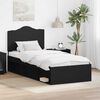 vidaXL Bed Frame with Headboard Black 90 x 200 cm Solid Pine Wood