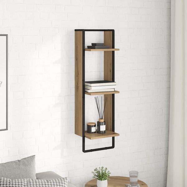 vidaXL Wall Shelf Artisan Oak 30 x 25 x 100 cm Engineered Wood