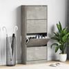 vidaXL Shoe Cabinet Concrete Grey 63x24x147 cm Engineered Wood