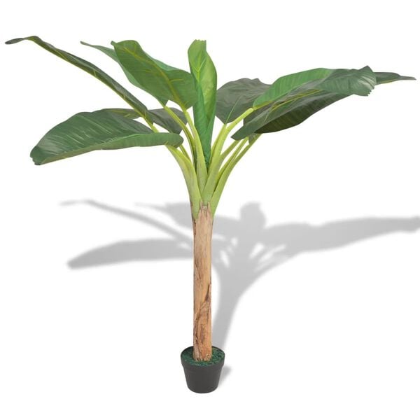 vidaXL Artificial Banana Tree Plant with Pot 150 cm Green