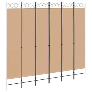 vidaXL 6-Panel Room Divider Beige 240 x 220 cm Fabric