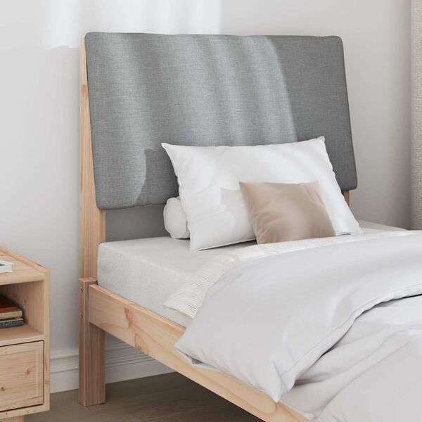 vidaXL Upholstered Headboard Light Grey 80 cm Solid Pine Wood