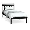 vidaXL Bed Frame without Mattress Black Single Solid Wood