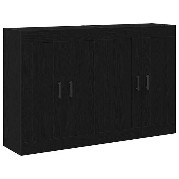 vidaXL Wall-mounted Cabinet 2 pcs Black Oak 69.5 x 34 x 90 cm