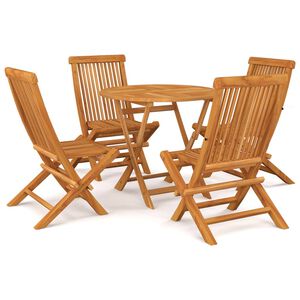 vidaXL 5 Piece Garden Dining Set Solid Teak Wood
