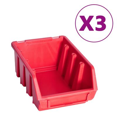vidaXL 8 Piece Storage Bin Kit with Wall Panel Red and Black
