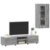 vidaXL TV Cabinet Set with Drawer Grey Sonoma Engineered Wood