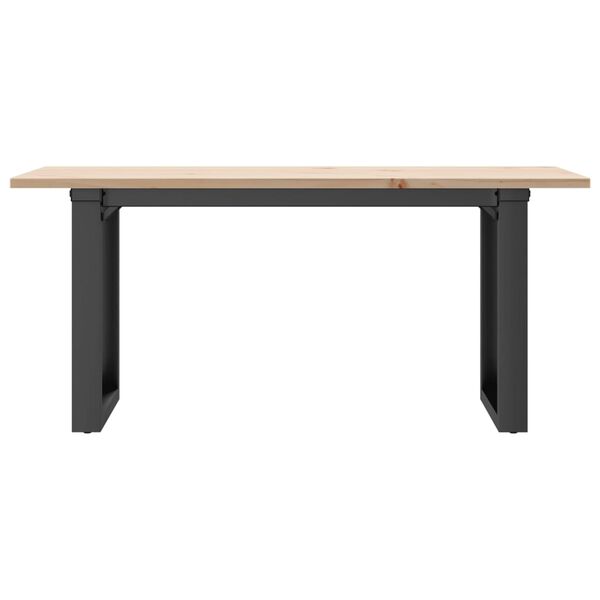 vidaXL Coffee Table O-Frame 100x50x45 cm Solid Wood Pine and Steel