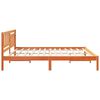 vidaXL Bed Frame with Headboard Wax Brown 180 x 200 cm Solid Pine Wood