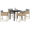 vidaXL Garden Dining Set 5 pcs Beige Poly Rattan