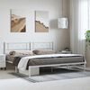 vidaXL Metal Bed Frame without Mattress with Headboard White 183x213cm