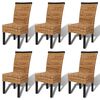 vidaXL Dining Chairs 6 pcs Abaca and Solid Mango Wood