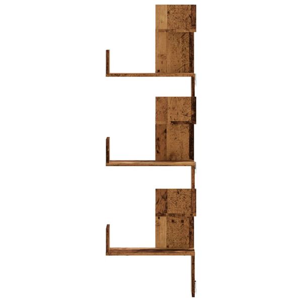 vidaXL Wall Corner Shelf Old Wood 45x45x147 cm Engineered Wood