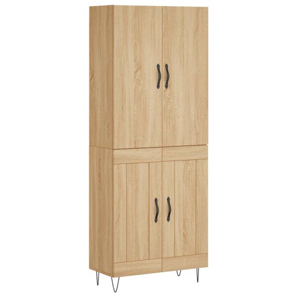 vidaXL Highboard Sonoma Oak 69.5x34x180 cm Engineered Wood