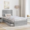 vidaXL Bed Frame with Drawer Grey Sonoma 75 x 190 cm Engineer Wood